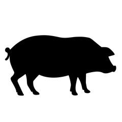 Pig silhouette vector icon