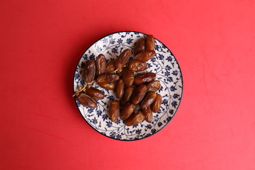 Moroccan dates in color background