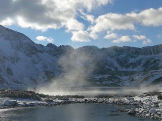 Tatra mountains against the blue sky