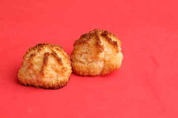 small coconut cake in color background
