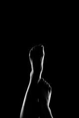 Fototapeta premium Silhouette sur fond noir