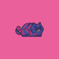 Cheshire Cat cartoon vector illustration for False Teeth Day