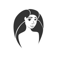 Beautiful female with big hair logo