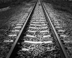 Fototapeta premium railroad tracks to horizon