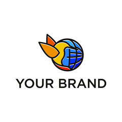 bird earth modern icon logo design