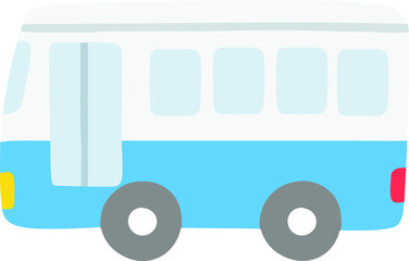 Simple and flat blue bus