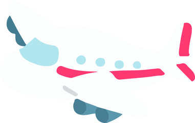 Simple and flat red airplane