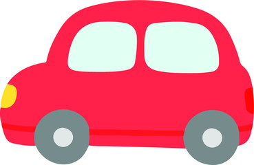 Simple and flat red car