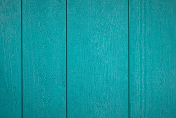 Background of blue-green textured wooden planks