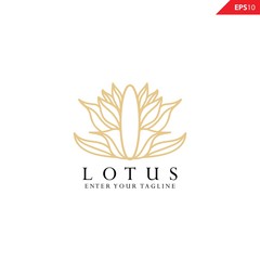 Fototapeta na wymiar Luxury Monogram Lotus Flower Logo Template Design Inspiration