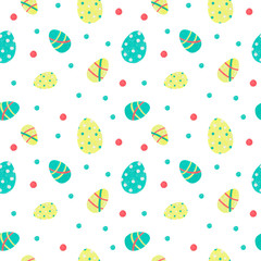 Gentle seamless pattern with easter eggs. Cute spring background for your designs: packaging and digital paper, textiles and prints.