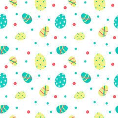 Gentle seamless pattern with easter eggs. Cute spring background for your designs: packaging and digital paper, textiles and prints.