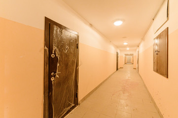 Russia, Moscow- October 10, 2019: interior room apartment modern public place, staircase