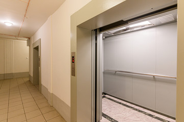 Russia, Moscow- October 10, 2019: interior room apartment modern public place, staircase