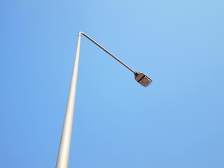 Outdoor street lamp On a background that is clean and bright blue sky With copy space