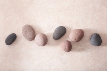 Obraz na płótnie Canvas spa stones flat lay massage relax treatment