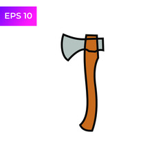 Axe Flat icon template color editable. Axe symbol vector sign isolated on white background. Simple logo vector illustration for graphic and web design.