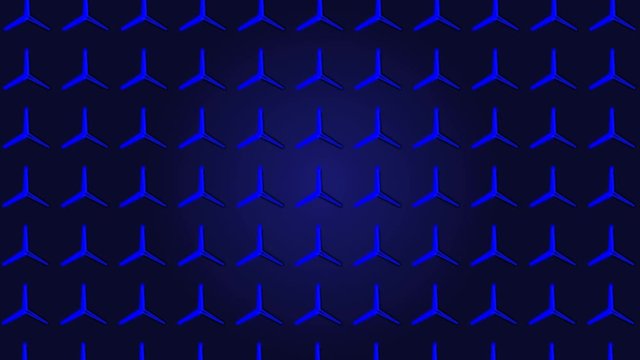 Retro-inspired VJ loop background with three-pointed stars on a blue colored background in 4k resolution. Loopable with 2020 color trend.