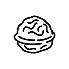 Nut icon vector. Thin line sign. Isolated contour symbol illustration