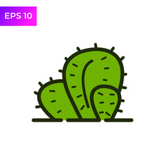 Cactus icon template color editable. Saguaro cactus symbol logo vector sign isolated on white background illustration for graphic and web design.
