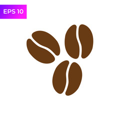 Coffee Bean icon template color editable. Caffeine icons. Coffee Beans symbol logo vector sign isolated on white background illustration for graphic and web design.