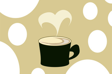 coffee Cup on a saucer with a pleasant aroma 