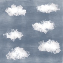 cloud sky watercolor painted background illustration