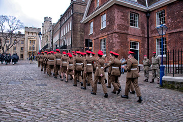 9 February 2020 - Tower of London, UK.  Royal Military Police gathering and church service to commemorate their connection with the Tower of London.