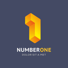 Number one 1 logo icon design template elements