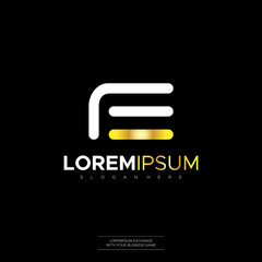 FE F E Initial Logo Letter Design Vector Illustration