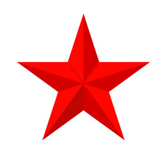 Five pointed star. Vector illustration on white background.