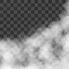 Clouds, white fog, smog on transparent background. Vector effect mist and smoke.