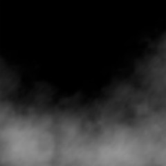 Clouds, white fog, smog on black background. Vector effect mist and smoke.