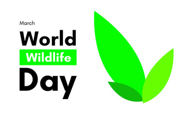 World Wildlife Day in March. Banner message in vector illustration.