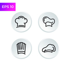 Chef Hat icon template color editable. Kitchen simple icons. Bakery Chef symbol logo vector sign isolated on white background illustration for graphic and web design.