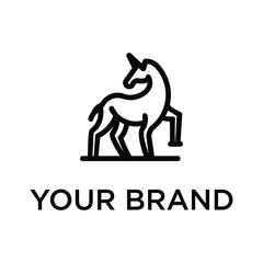 horse icon modern line design