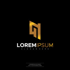 Fototapeta premium Logo design Q vector for construction, home, real estate, building, property