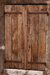 Old, typical wooden shutters in Nice, France