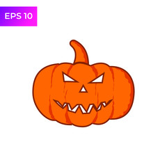 Jack O Lantern, Halloween pumpkin icon template color editable. Flat Halloween pumpkin symbol logo vector sign isolated on white background illustration for graphic and web design.