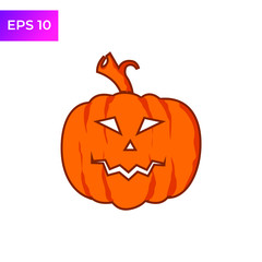 Jack O Lantern, Halloween pumpkin icon template color editable. Flat Halloween pumpkin symbol logo vector sign isolated on white background illustration for graphic and web design.