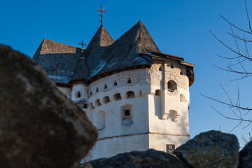 Fototapeta premium The old church is a fortress in Ukraine.