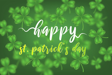 Template Design banner on St. Patrick's Day. effect clover. Simple banner for the site, shop, magazine promotions. input text for copy space.