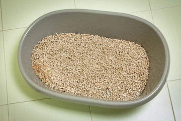 Cat litter box close up