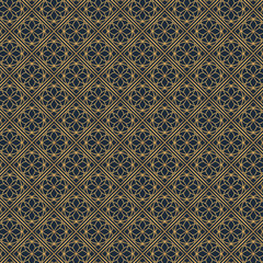 Golden oriental pattern design on dark background. Royal pattern design in vector. Golden mandala pattern on dark background