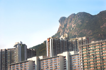 Lion Rock profile, seen from Wong Tai Sin, Hong Kong