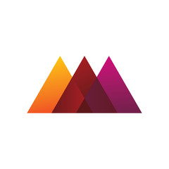 diamond color triangle group mountain logo design