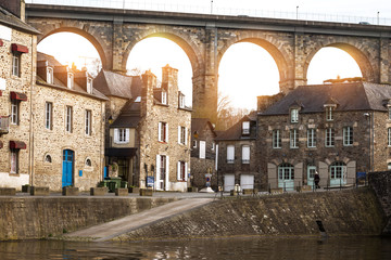 view of the port of the famous city of Dinan