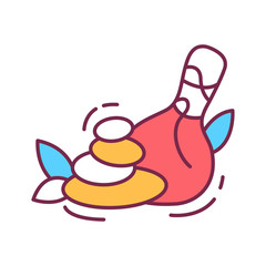 Thai massage color line icon. Type of massage. Includes deep-pressure point work to stimulate the sen. Pictogram for web page, mobile app, promo. UI UX GUI design element. Editable stroke.