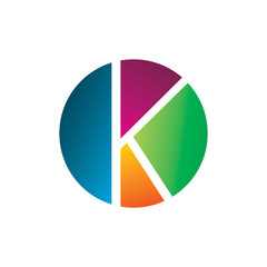 Fototapeta premium creative color circle letter k logo design