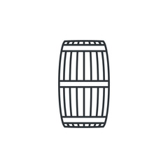 Wooden barrel icon line style isolated on white background. Vector illustration